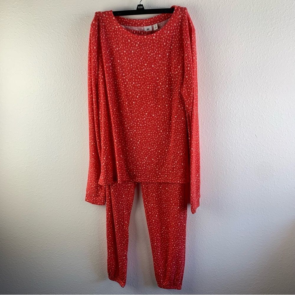 BP Red White Long Sleeve Pajama Pants Set